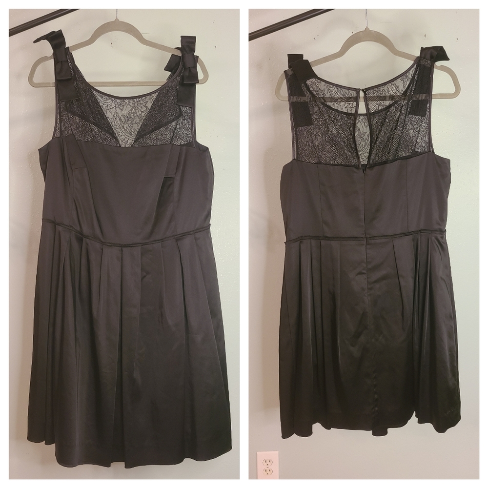 Tahari ASL black Satine cocktail dress size 16.